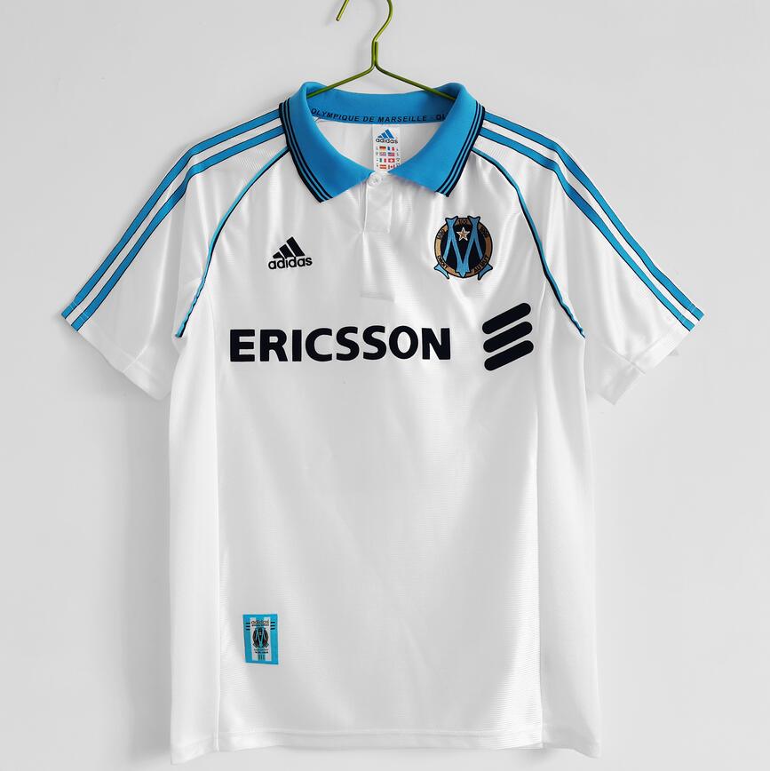 1998-99 Marseille Retro Home Kit Soccer Jersey